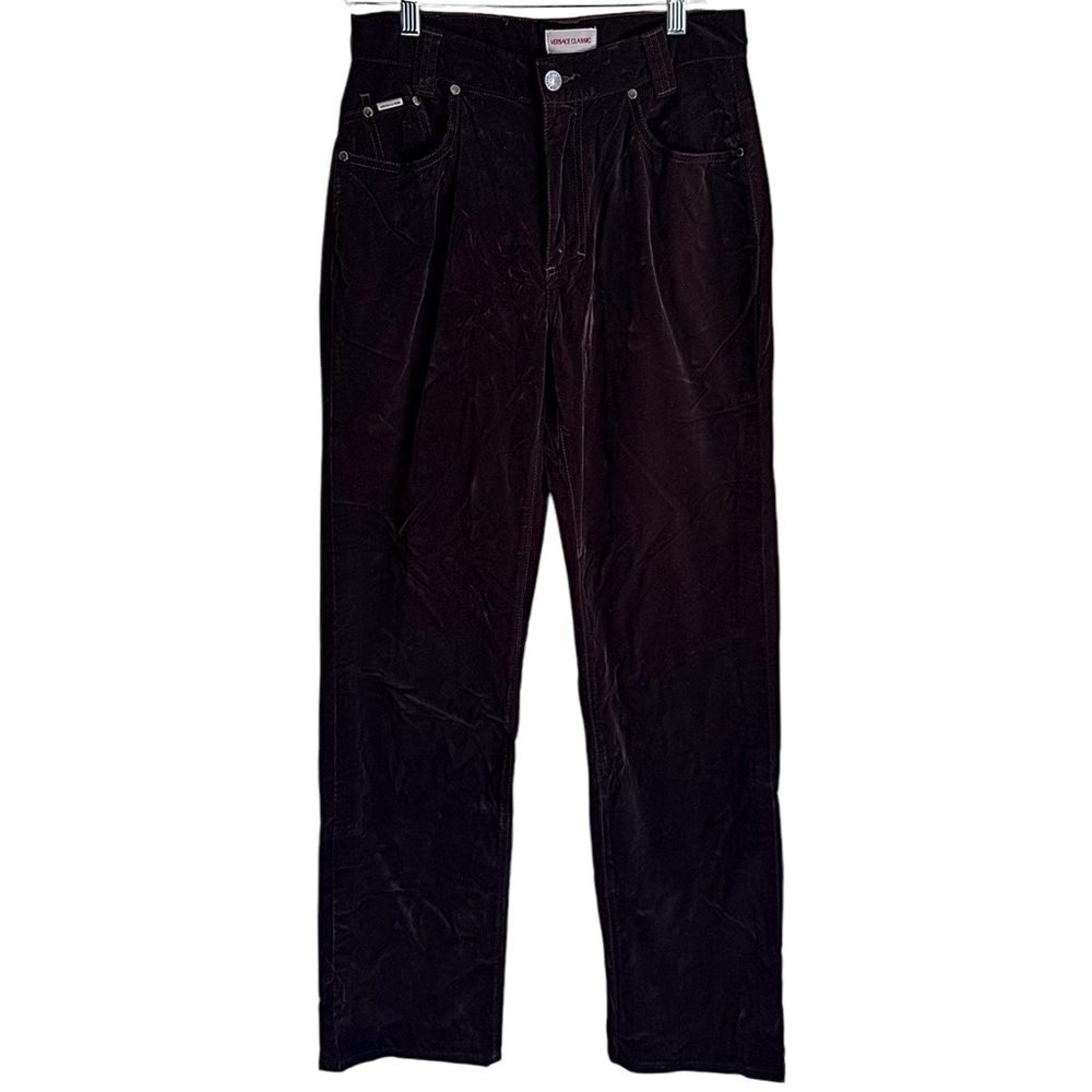 Rare Authentic Versace Classic Early 00s Burgundy/Brown Trouser Pants Size 30x30